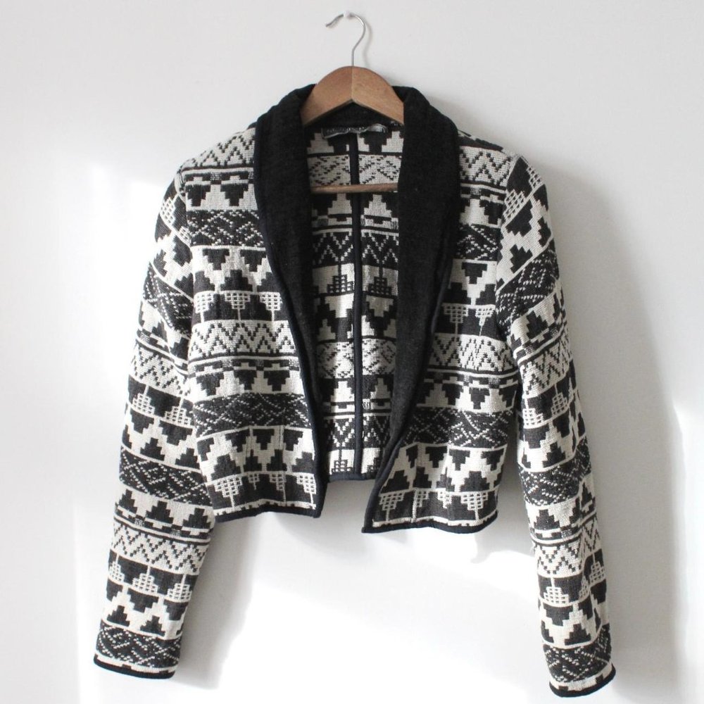 Vintage Aztec Tribal Southwestern Blanket Jacket by New Identity